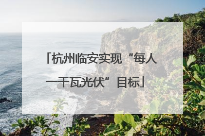 杭州临安实现“每人一千瓦光伏”目标