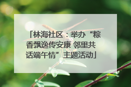 林海社区：举办“粽香飘逸传安康 邻里共话端午情”主题活动