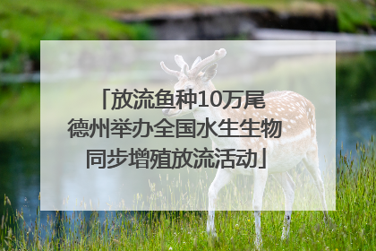 放流鱼种10万尾 德州举办全国水生生物同步增殖放流活动
