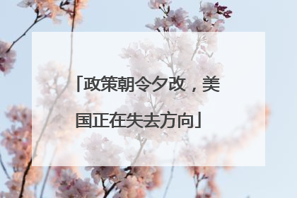 政策朝令夕改，美国正在失去方向