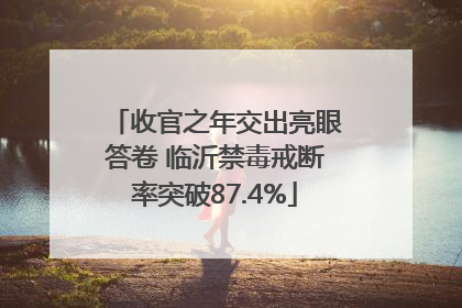 收官之年交出亮眼答卷 临沂禁毒戒断率突破87.4%