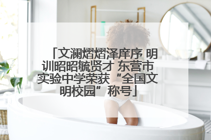 文澜熠熠泽庠序 明训昭昭毓贤才 东营市实验中学荣获“全国文明校园”称号