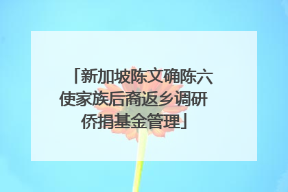 新加坡陈文确陈六使家族后裔返乡调研侨捐基金管理