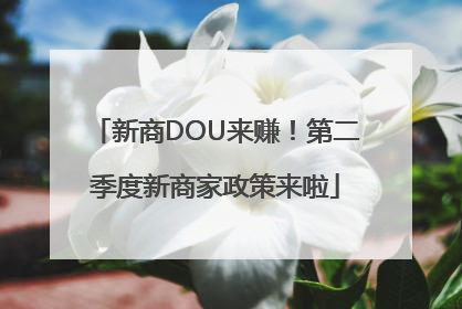 新商DOU来赚！第二季度新商家政策来啦