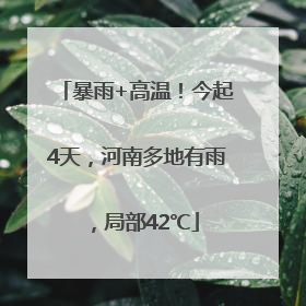 暴雨+高温！今起4天，河南多地有雨，局部42℃