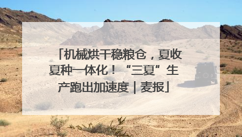 机械烘干稳粮仓，夏收夏种一体化！“三夏”生产跑出加速度｜麦报