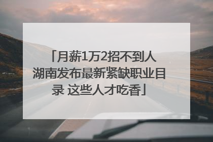 月薪1万2招不到人 湖南发布最新紧缺职业目录 这些人才吃香