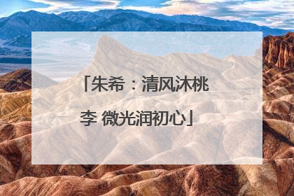 朱希：清风沐桃李 微光润初心