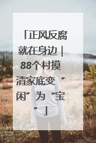 正风反腐就在身边｜88个村摸清家底变“闲”为“宝”