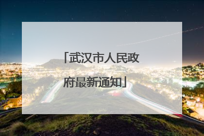 武汉市人民政府最新通知