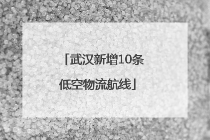 武汉新增10条低空物流航线