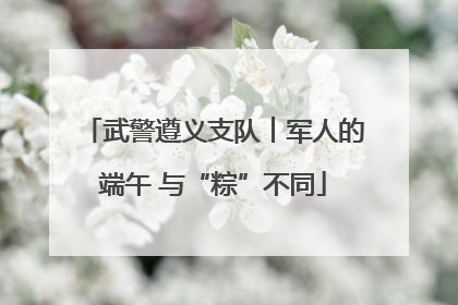 武警遵义支队︱军人的端午 与“粽”不同