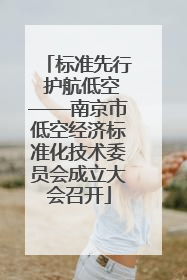标准先行 护航低空——南京市低空经济标准化技术委员会成立大会召开