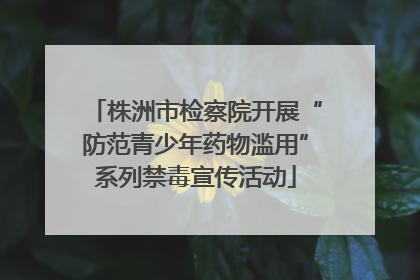 株洲市检察院开展“防范青少年药物滥用”系列禁毒宣传活动