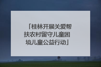 桂林开展关爱帮扶农村留守儿童困境儿童公益行动