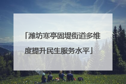 潍坊寒亭固堤街道多维度提升民生服务水平