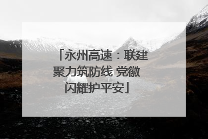 永州高速：联建聚力筑防线 党徽闪耀护平安