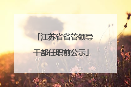 江苏省省管领导干部任职前公示
