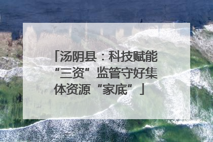 汤阴县：科技赋能“三资”监管守好集体资源“家底”