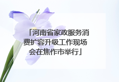 河南省家政服务消费扩容升级工作现场会在焦作市举行