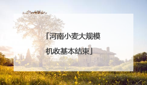 河南小麦大规模机收基本结束