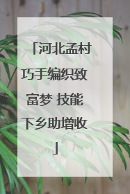 河北孟村巧手编织致富梦 技能下乡助增收