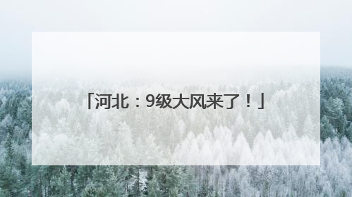 河北：9级大风来了！