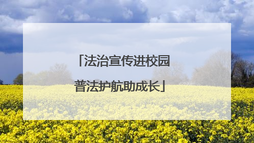 法治宣传进校园 普法护航助成长