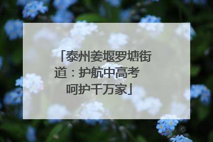 泰州姜堰罗塘街道：护航中高考 呵护千万家