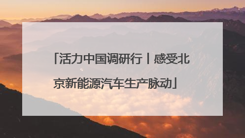 活力中国调研行丨感受北京新能源汽车生产脉动