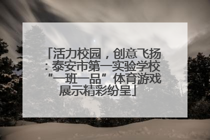 活力校园，创意飞扬：泰安市第一实验学校“一班一品”体育游戏展示精彩纷呈