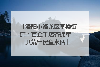 洛阳市洛龙区李楼街道：百企千店齐拥军 共筑军民鱼水情