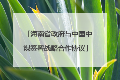 海南省政府与中国中煤签署战略合作协议