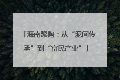 海南黎陶：从“泥间传承”到“富民产业”