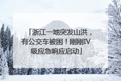 浙江一地突发山洪，有公交车被困！刚刚Ⅳ级应急响应启动