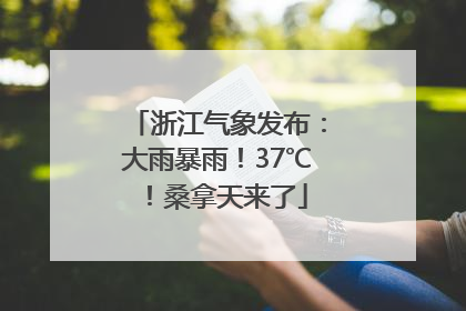 浙江气象发布：大雨暴雨！37℃！桑拿天来了