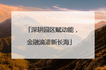 深耕园区赋动能，金融滴灌新长海