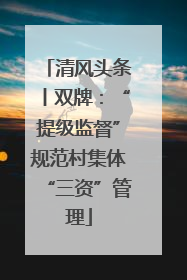 清风头条丨双牌：“提级监督”规范村集体“三资”管理