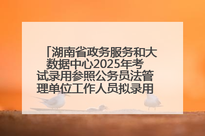 湖南省政务服务和大数据中心2025年考试录用参照公务员法管理单位工作人员拟录用人员名单公示