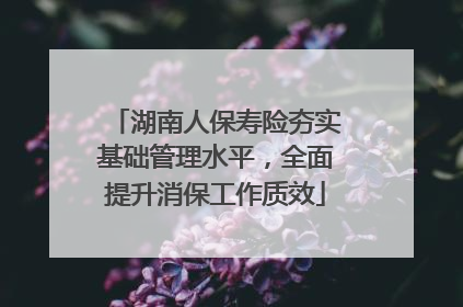 湖南人保寿险夯实基础管理水平，全面提升消保工作质效