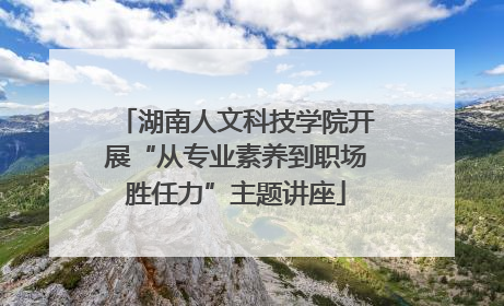 湖南人文科技学院开展“从专业素养到职场胜任力”主题讲座
