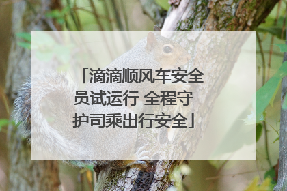 滴滴顺风车安全员试运行 全程守护司乘出行安全