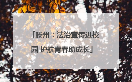滕州：法治宣传进校园 护航青春助成长