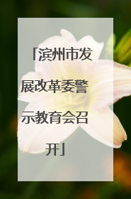 滨州市发展改革委警示教育会召开
