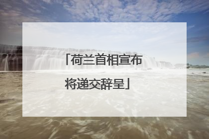 荷兰首相宣布将递交辞呈