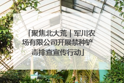 聚焦北大荒｜军川农场有限公司开展禁种铲毒排查宣传行动
