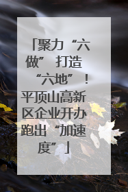 聚力“六做” 打造“六地”！平顶山高新区企业开办跑出“加速度”