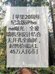 苹果20周年纪念版iPhone曝光：全玻璃机身设计结合无开孔全面屏，起售价或达1.45万人民币