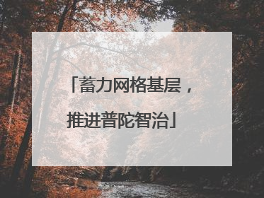 蓄力网格基层，推进普陀智治