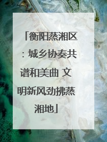 衡阳蒸湘区：城乡协奏共谱和美曲 文明新风劲拂蒸湘地